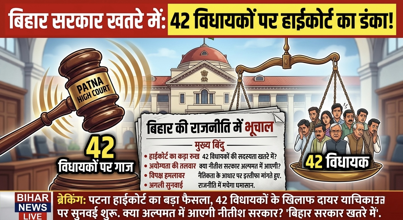 बिहार सरकार गिरने के संकेत अध्यक्ष और मंत्री सहित ४२ एमएलए को नोटिस:हाई कोर्ट पटना 