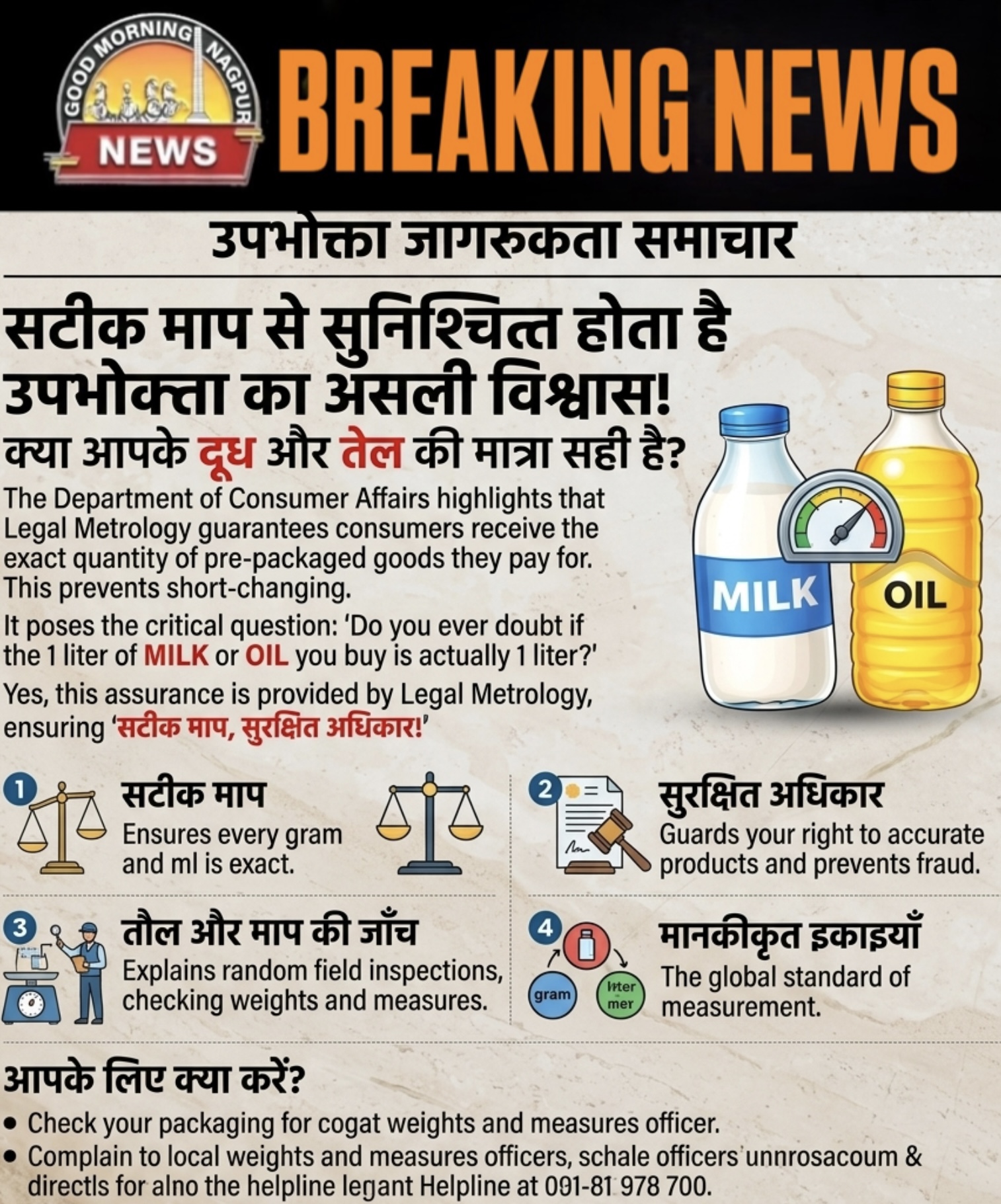 क्या  दूध  और तेल सही मात्रा मे मिल रहा?