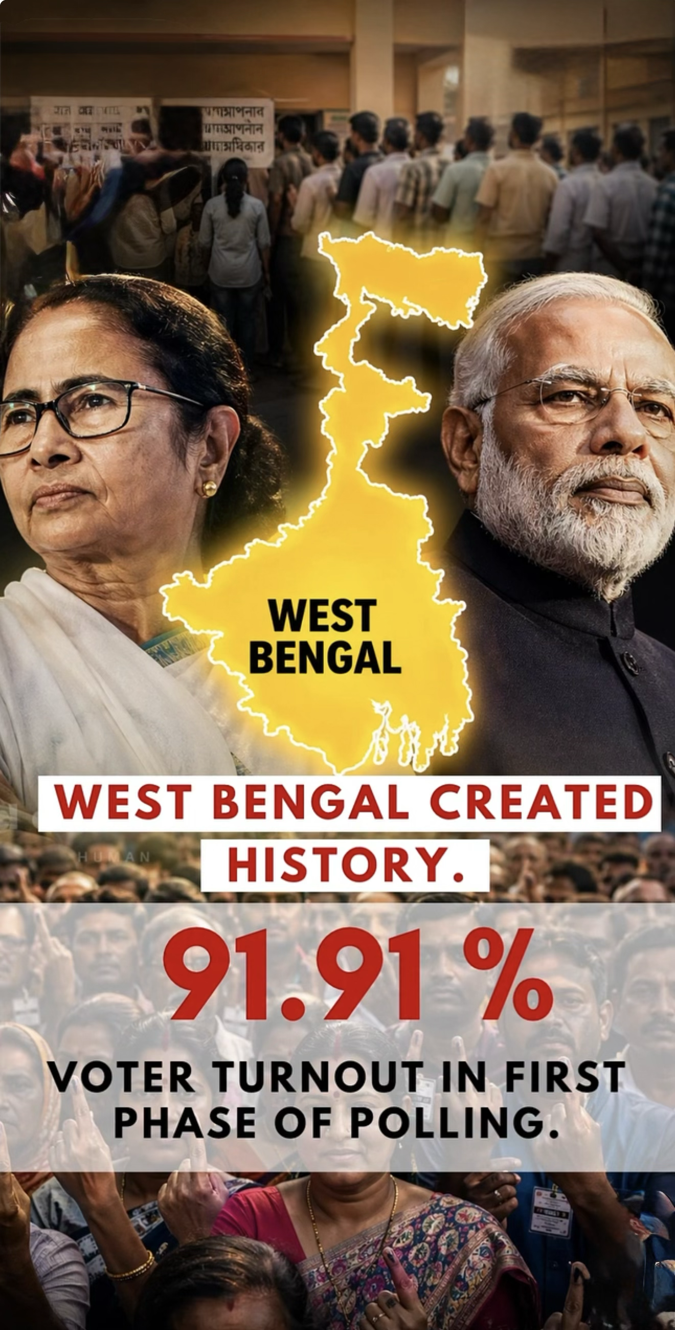 बंगाल हिला मुश्किल मे राजनीतिक दल ,शतक के करीब ममता ।