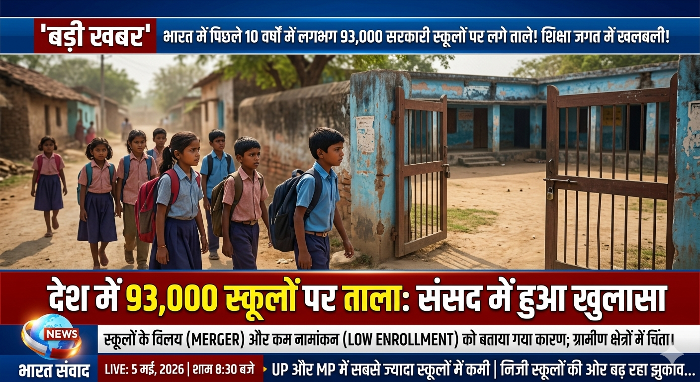 भारत मे ९३०००० स्कूलें बंद,कोई आंदोलन नहीं ।