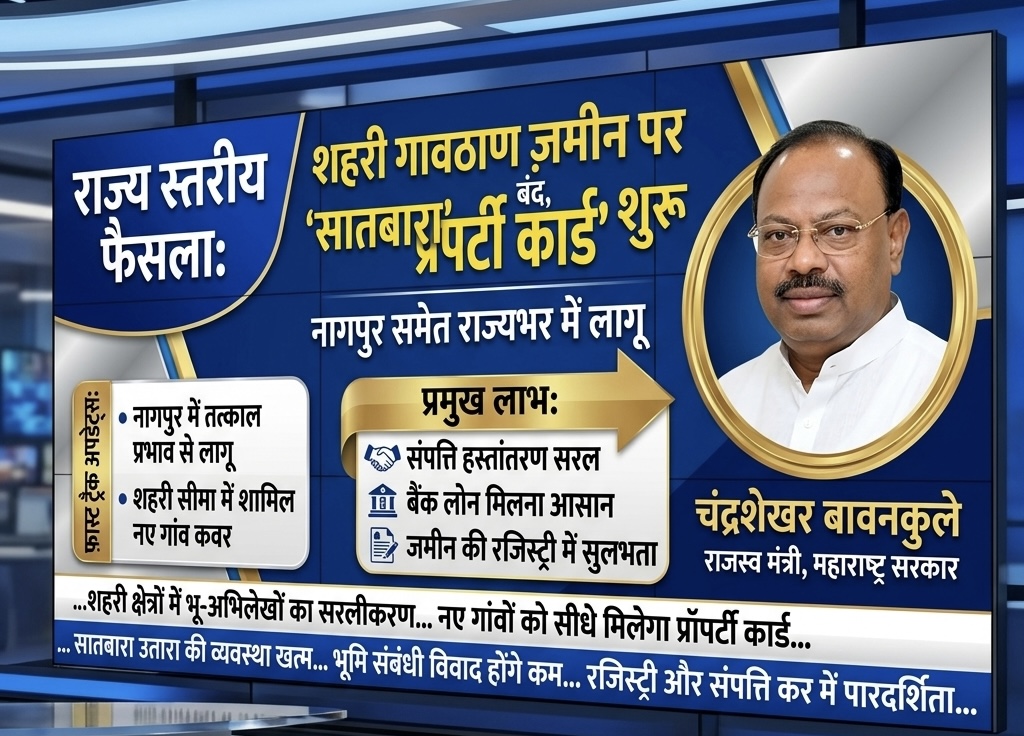 खेती ज़मीन को ७/१२ की जगह मिलगा प्रॉपर्टी कार्ड ।