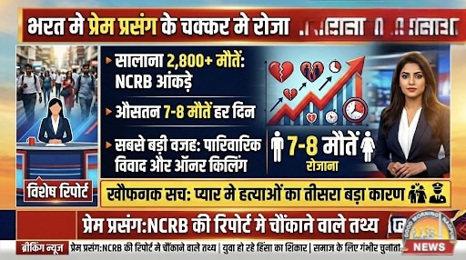 प्रेम प्रसंग में रोज़ ७ से ८ मौत ।