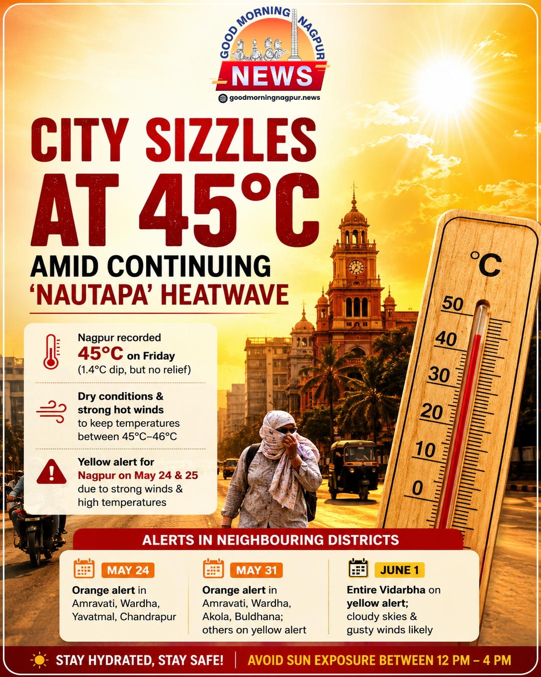 Nagpur Faces Intense 45°C Nautapa Heatwave