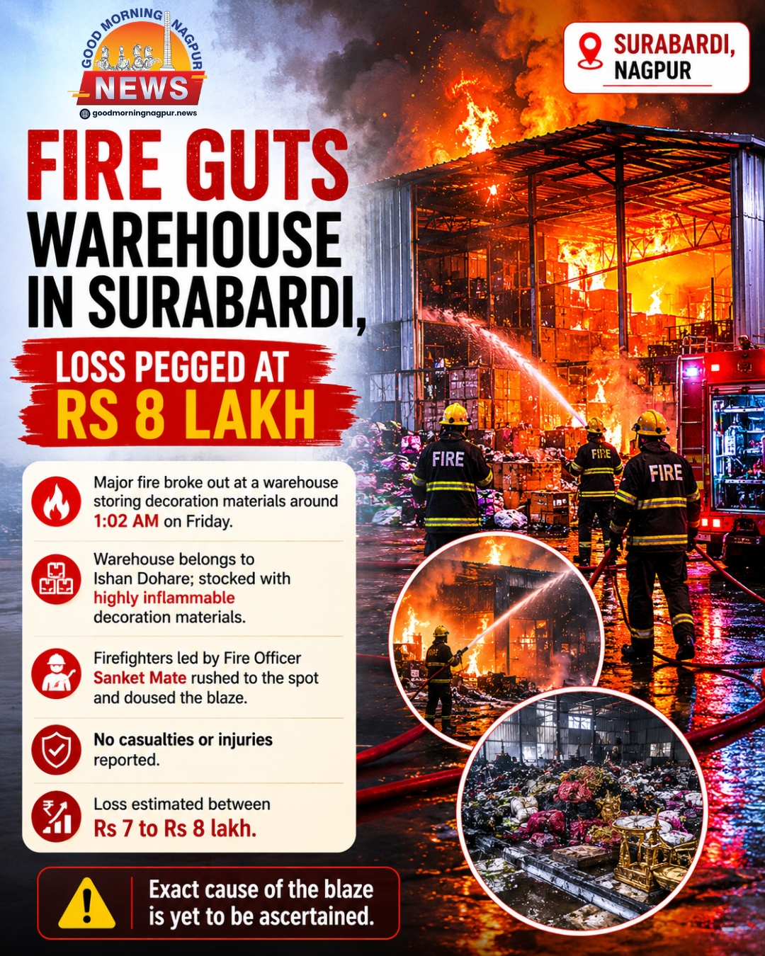 Massive Fire Hits Surabardi Warehouse