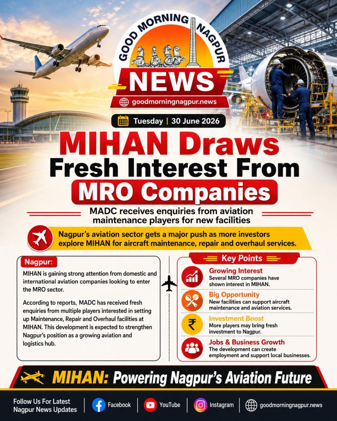 MIHAN Draws Fresh Interest From MRO Companies, Boosting Nagpur’s Aviation Growth