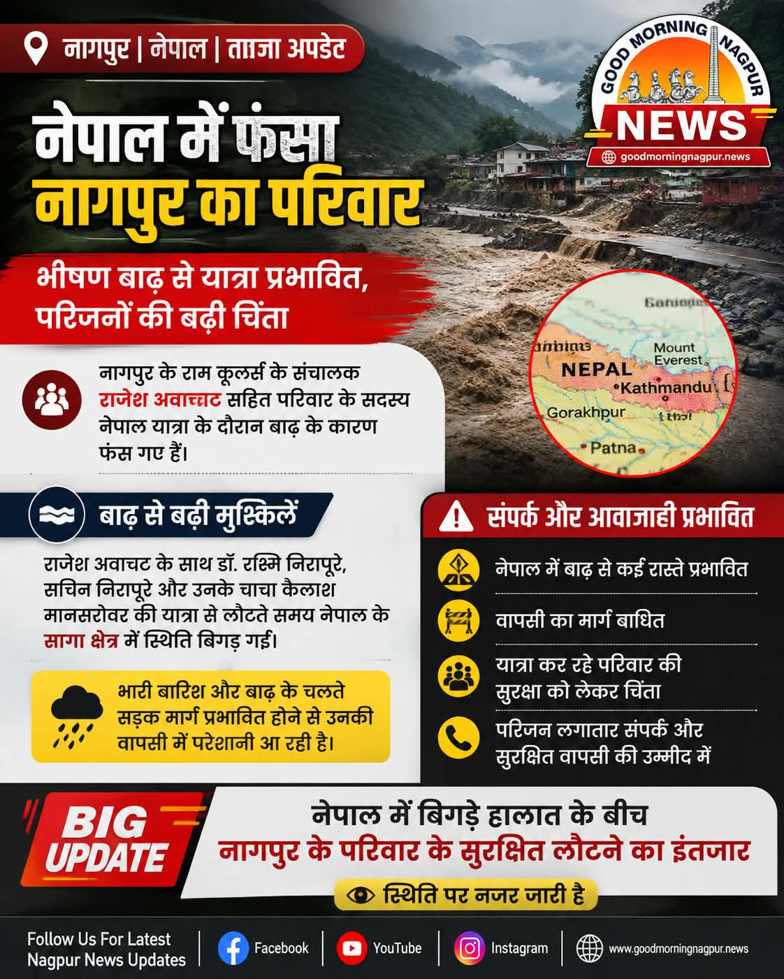 नेपाल में फंसा नागपुर का परिवार