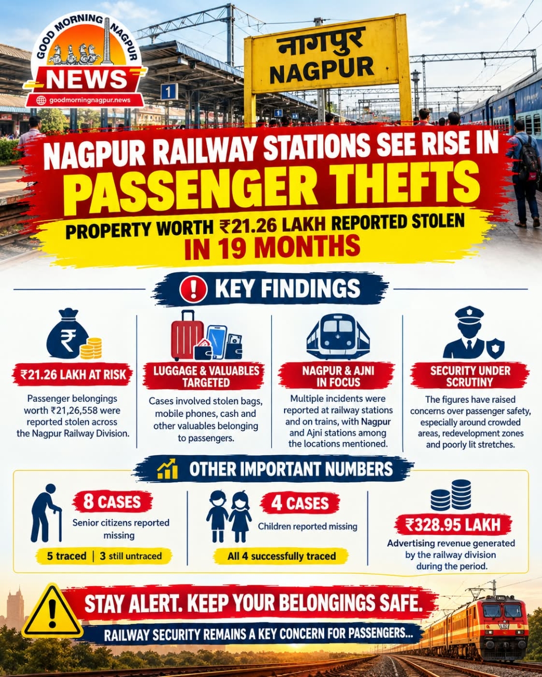 Passenger Theft Cases Raise Security Concerns Across Nagpur Railway Division